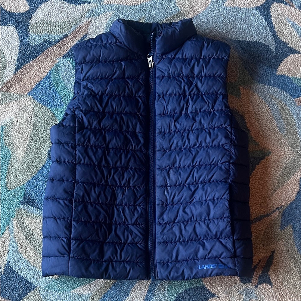 Lands' End kids size M (8) Navy puff Vest